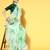 sea_green abstract saree with embellished border