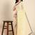 yellow embellished beads & stones pure georgette heavy work saree