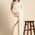 off_white embellished beads & stones pure georgette heavy work saree