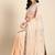 peach embellished beads & stones pure georgette heavy work saree
