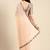 peach embellished beads & stones pure georgette heavy work saree