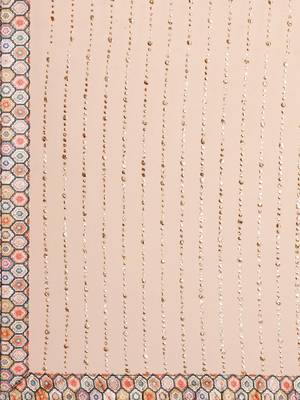 peach embellished beads & stones pure georgette heavy work saree 5
