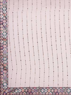 pink embellished beads & stones pure georgette heavy work saree 5