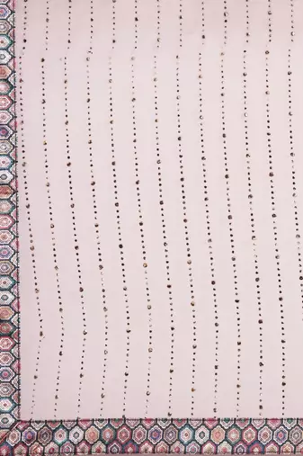 pink embellished beads & stones pure georgette heavy work saree