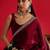 maroon embroidered satin saree