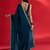 blue embroidered satin saree