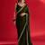 olive embroidered satin saree