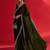 olive embroidered satin saree