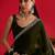 olive embroidered satin saree