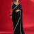 black embroidered satin saree
