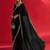 black embroidered satin saree
