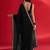 black embroidered satin saree