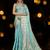 blue woven design zari organza banarasi saree
