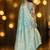 blue woven design zari organza banarasi saree