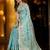 blue woven design zari organza banarasi saree
