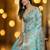 blue woven design zari organza banarasi saree