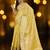 yellow woven design zari organza banarasi saree