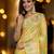 yellow woven design zari organza banarasi saree