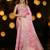 pink ethnic motifs woven design zari organza banarasi saree