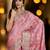 pink ethnic motifs woven design zari organza banarasi saree