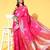 pink pink & gold-toned woven design zari silk blend banarasi saree