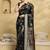 black ethnic motifs woven design zari pure silk banarasi saree with matching blouse