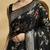 black ethnic motifs woven design zari pure silk banarasi saree with matching blouse