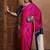 pink striped silk blend designer saree