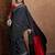black striped silk blend designer saree