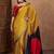 yellow striped silk blend saree