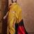 yellow striped silk blend saree