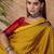 yellow striped silk blend saree