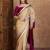 cream striped silk blend designer saree