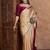 cream striped silk blend designer saree