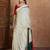 cream striped silk blend designer saree