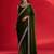 olive embroidered satin saree