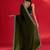 olive embroidered satin saree