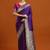 purple ethnic motifs woven design zari banarasi saree