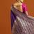 purple ethnic motifs woven design zari banarasi saree