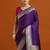 purple ethnic motifs woven design zari banarasi saree