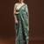 green floral woven design muga saree