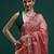 pink floral woven design zari muga saree