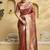 rust ethnic motifs  woven design zari banarasi saree with matching blouse