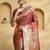 rust ethnic motifs  woven design zari banarasi saree with matching blouse