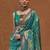 teal woven design zari silk blend kanjeevaram saree with matching blouse