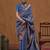 navy_blue woven design zari silk blend kanjeevaram saree with matching blouse