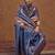 navy_blue woven design zari silk blend kanjeevaram saree with matching blouse