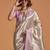 cream paisley designer kanjeevaram saree