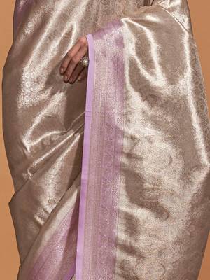 cream paisley designer kanjeevaram saree 5