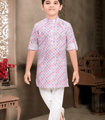 boys printed kurta pajama set